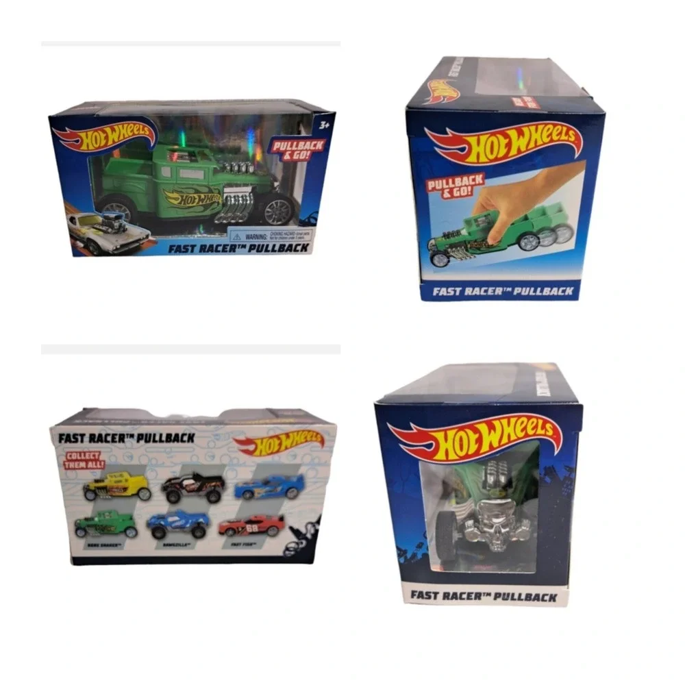 Hot Wheels Pullback & Go Fast Racer Green Bone Shaker Car Ages 3+